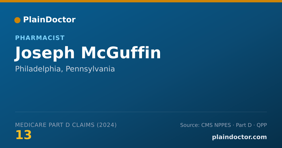 Shareable card for Joseph McGuffin - Pharmacist, Philadelphia, PA
