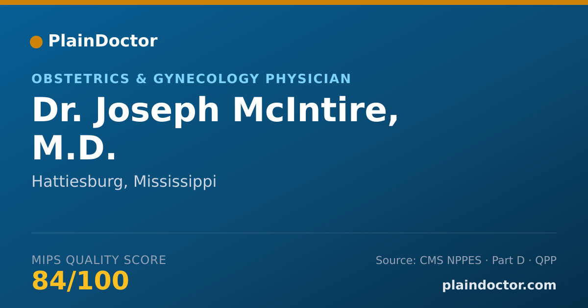 Shareable card for Joseph McIntire, M.D. - Obstetrics & Gynecology Physician, Hattiesburg, MS