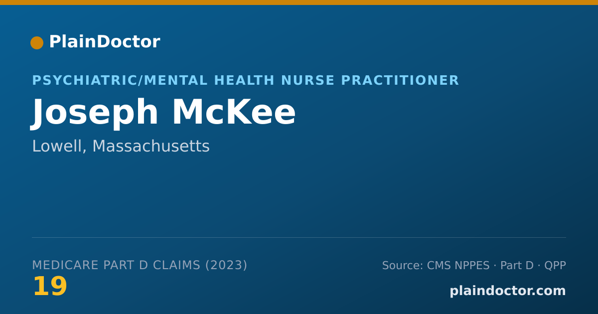 Shareable card for Joseph McKee - Psychiatric/Mental Health Nurse Practitioner, Lowell, MA
