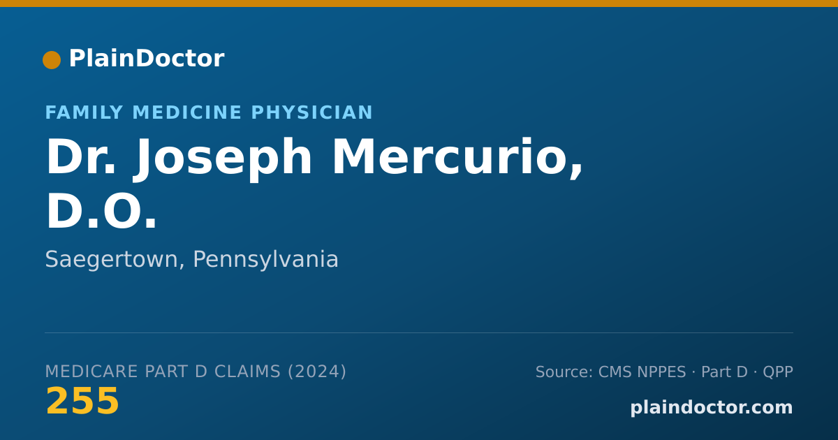 Shareable card for Joseph Mercurio, D.O. - Family Medicine Physician, Saegertown, PA