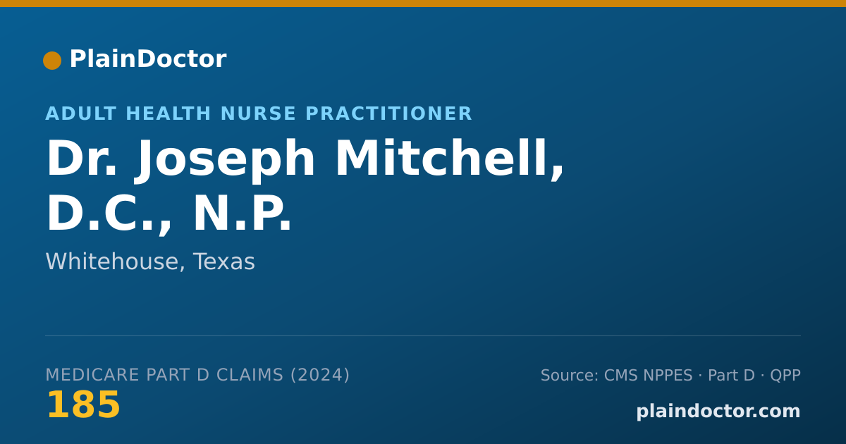 Shareable card for Joseph Mitchell, D.C., N.P. - Adult Health Nurse Practitioner, Whitehouse, TX
