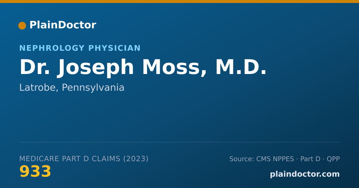 Shareable card for Joseph Moss, M.D. - Nephrology Physician, Latrobe, PA