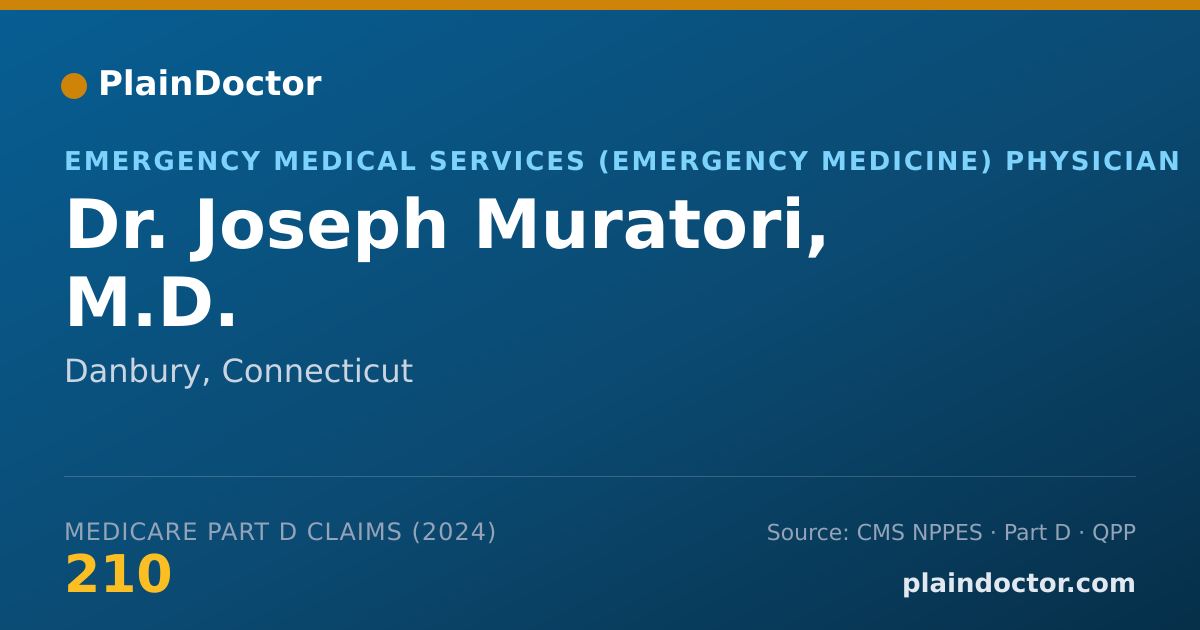 Shareable card for Joseph Muratori, M.D. - Emergency Medical Services (Emergency Medicine) Physician, Danbury, CT
