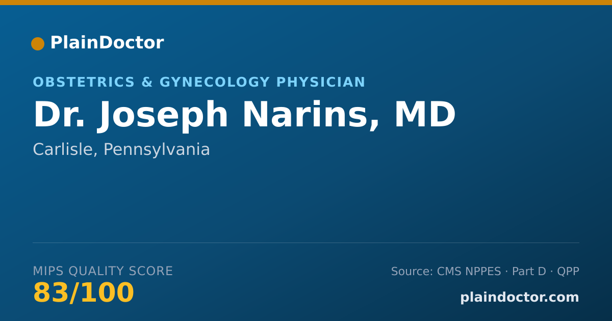 Shareable card for Joseph Narins, MD - Obstetrics & Gynecology Physician, Carlisle, PA