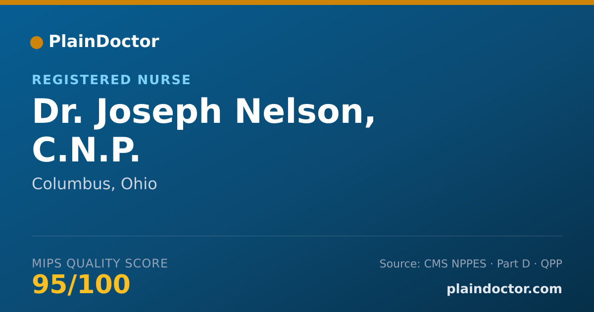 Shareable card for Joseph Nelson, C.N.P. - Registered Nurse, Columbus, OH
