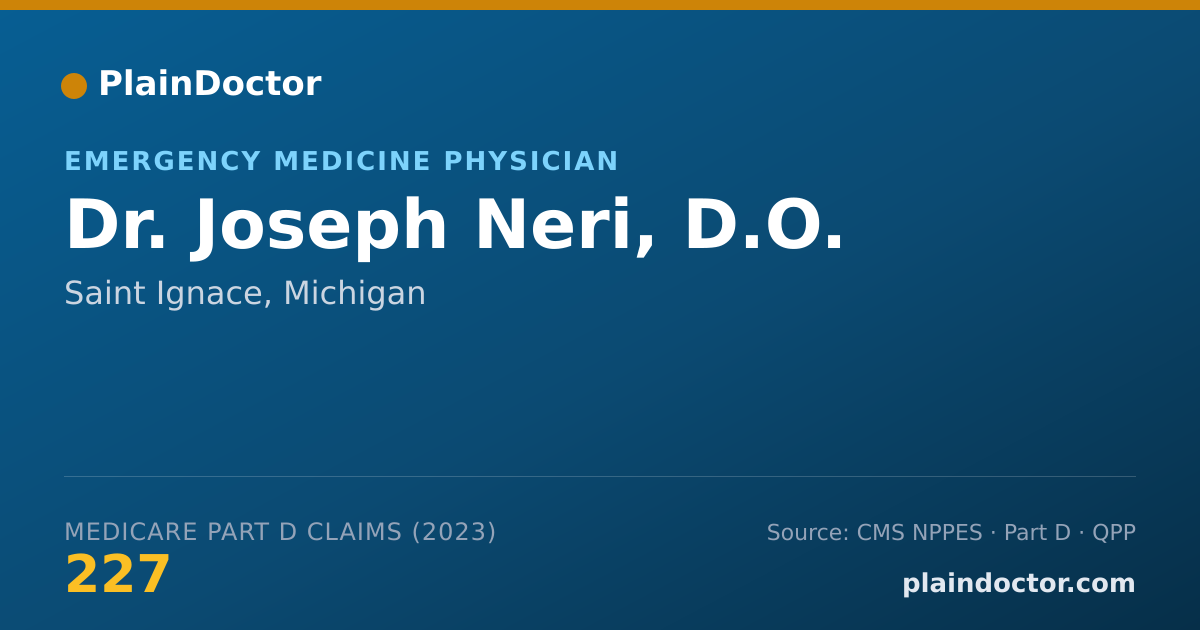 Shareable card for Joseph Neri, D.O. - Emergency Medicine Physician, Saint Ignace, MI