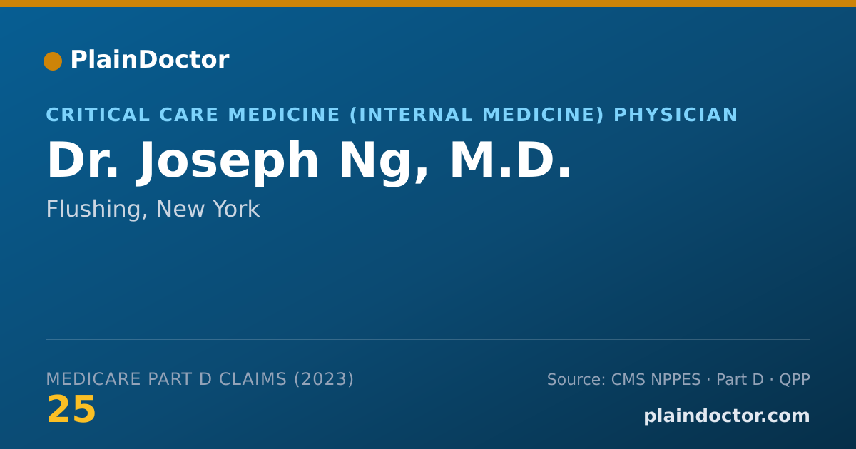 Shareable card for Joseph Ng, M.D. - Critical Care Medicine (Internal Medicine) Physician, Flushing, NY