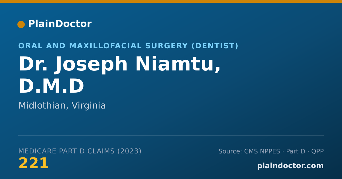 Shareable card for Joseph Niamtu, D.M.D - Oral and Maxillofacial Surgery (Dentist), Midlothian, VA