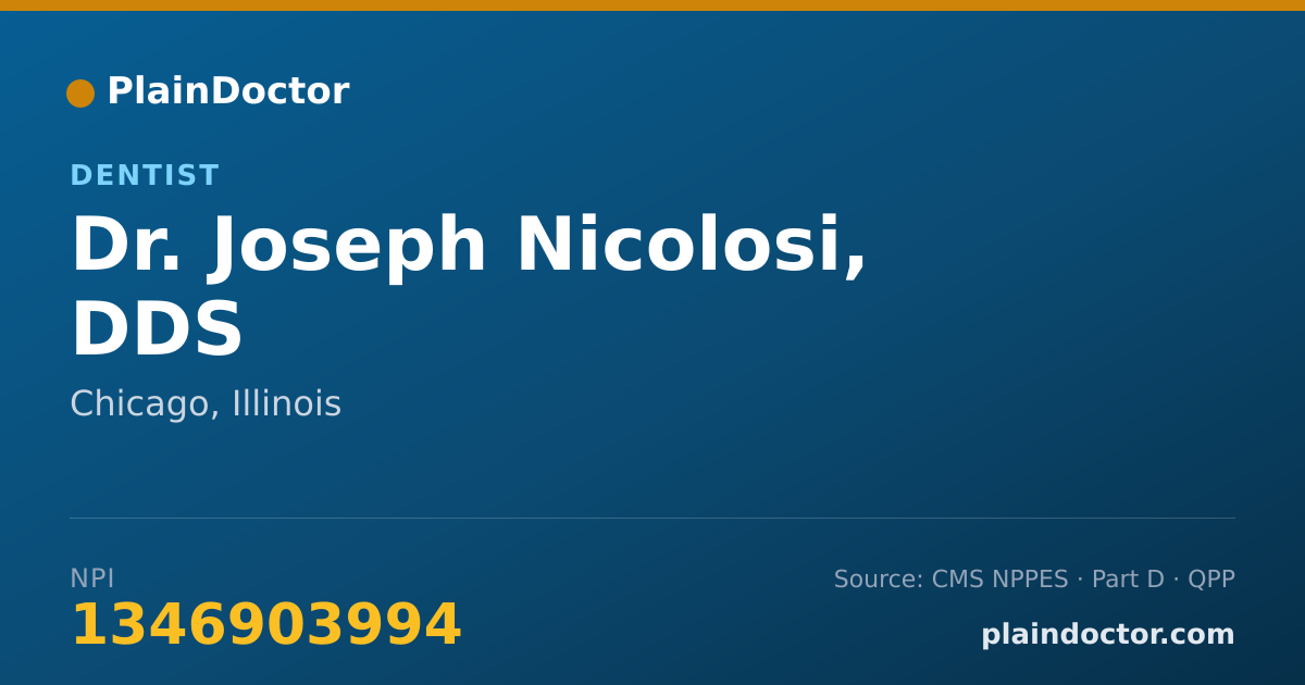 Shareable card for Joseph Nicolosi, DDS - Dentist, Chicago, IL