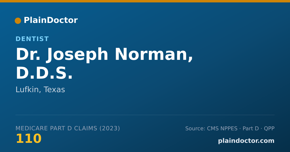 Shareable card for Joseph Norman, D.D.S. - Dentist, Lufkin, TX