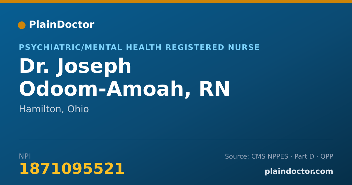 Shareable card for Joseph Odoom-Amoah, RN - Psychiatric/Mental Health Registered Nurse, Hamilton, OH