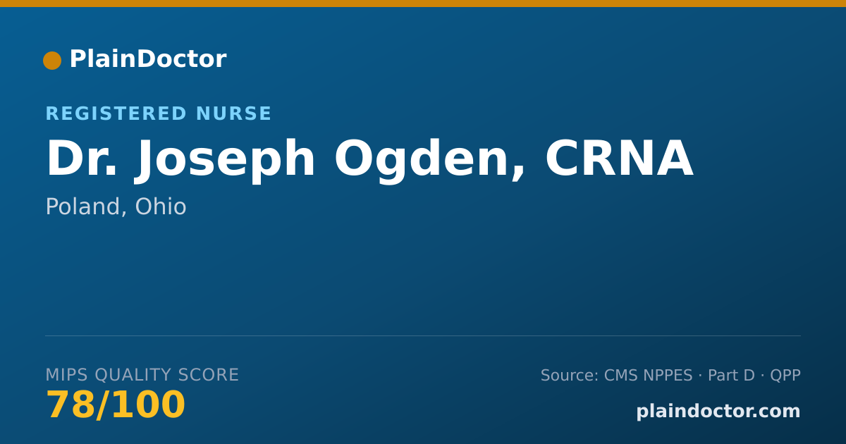 Shareable card for Joseph Ogden, CRNA - Registered Nurse, Poland, OH