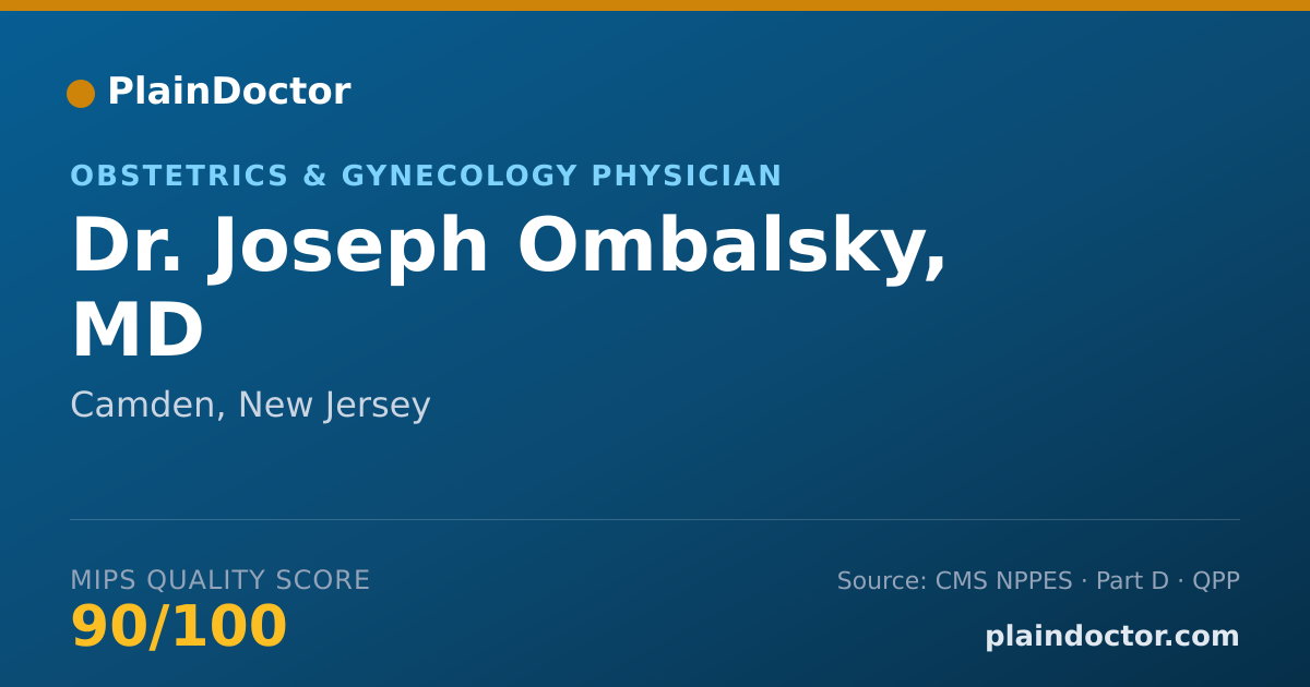 Shareable card for Joseph Ombalsky, MD - Obstetrics & Gynecology Physician, Camden, NJ