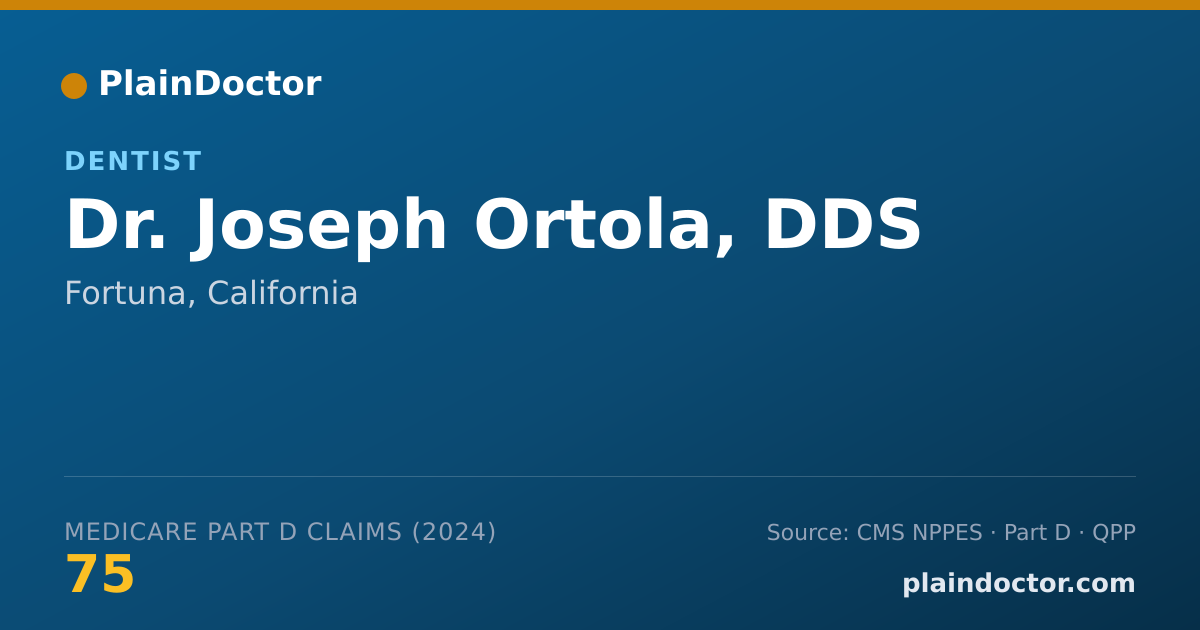 Shareable card for Joseph Ortola, DDS - Dentist, Fortuna, CA