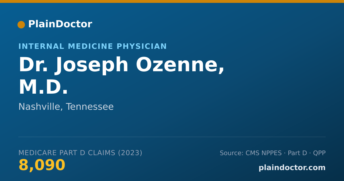 Shareable card for Joseph Ozenne, M.D. - Internal Medicine Physician, Nashville, TN