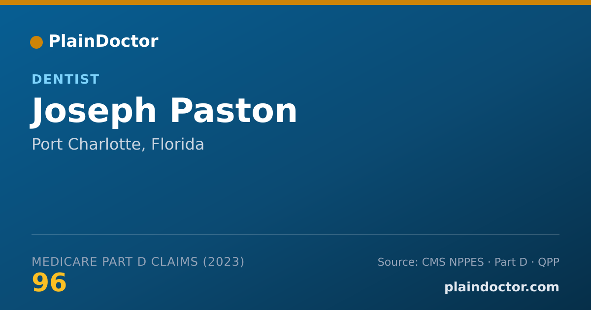 Shareable card for Joseph Paston - Dentist, Port Charlotte, FL