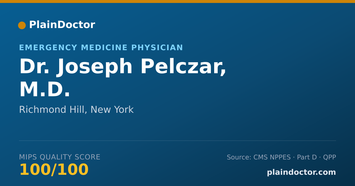 Shareable card for Joseph Pelczar, M.D. - Emergency Medicine Physician, Richmond Hill, NY