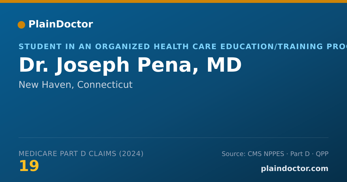 Shareable card for Joseph Pena, MD - Student in an Organized Health Care Education/Training Program, New Haven, CT