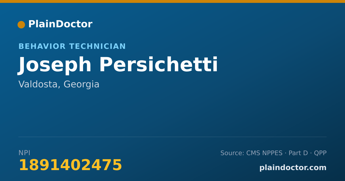 Shareable card for Joseph Persichetti - Behavior Technician, Valdosta, GA