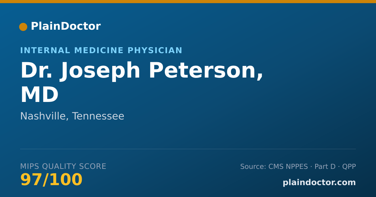 Shareable card for Joseph Peterson, MD - Internal Medicine Physician, Nashville, TN