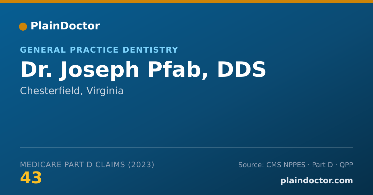 Shareable card for Joseph Pfab, DDS - General Practice Dentistry, Chesterfield, VA