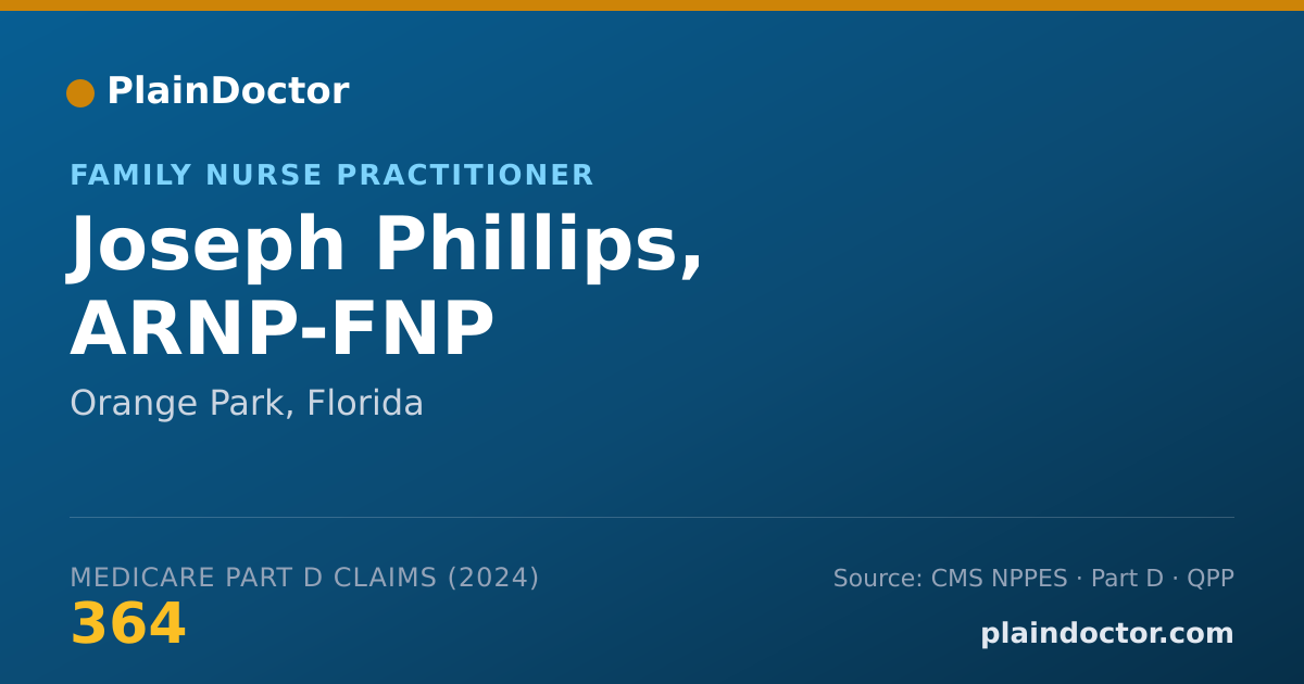 Shareable card for Joseph Phillips, ARNP-FNP - Family Nurse Practitioner, Orange Park, FL