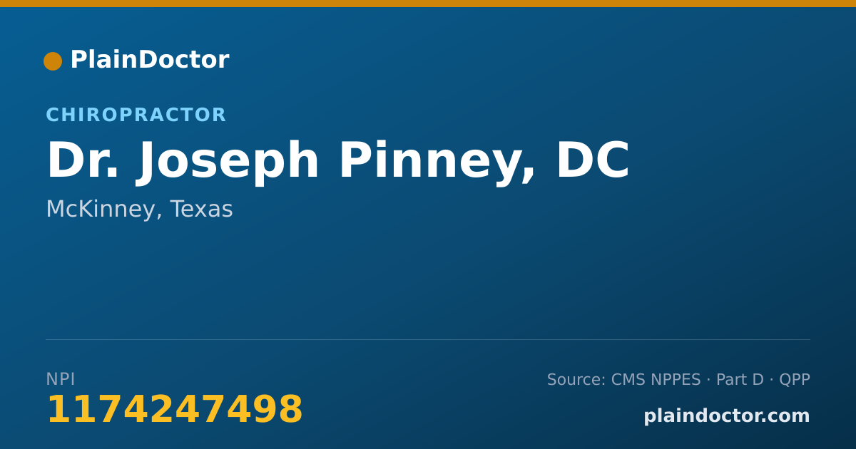 Shareable card for Joseph Pinney, DC - Chiropractor, McKinney, TX