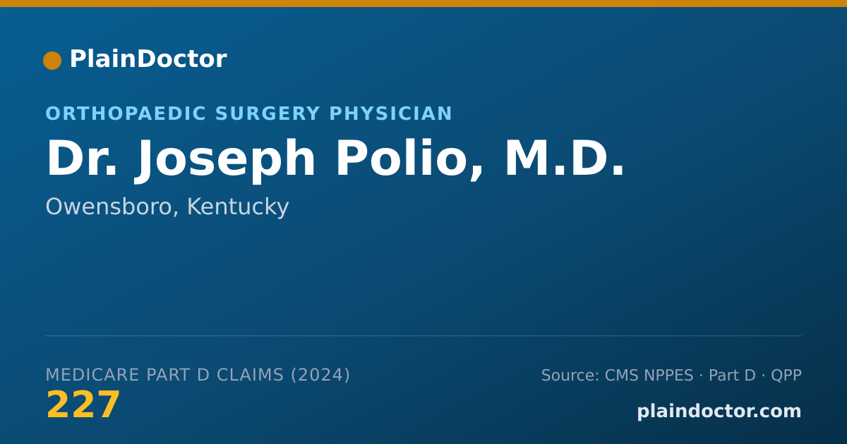 Shareable card for Joseph Polio, M.D. - Orthopaedic Surgery Physician, Owensboro, KY