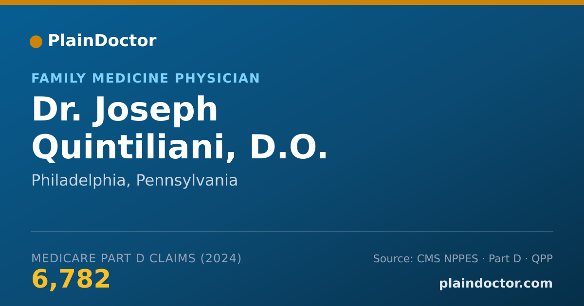 Shareable card for Joseph Quintiliani, D.O. - Family Medicine Physician, Philadelphia, PA
