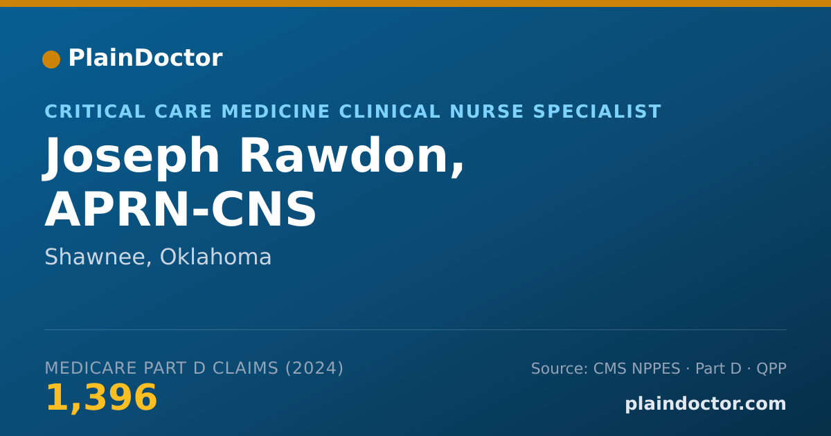 Shareable card for Joseph Rawdon, APRN-CNS - Critical Care Medicine Clinical Nurse Specialist, Shawnee, OK