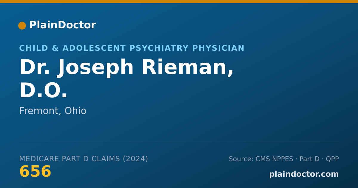 Shareable card for Joseph Rieman, D.O. - Child & Adolescent Psychiatry Physician, Fremont, OH