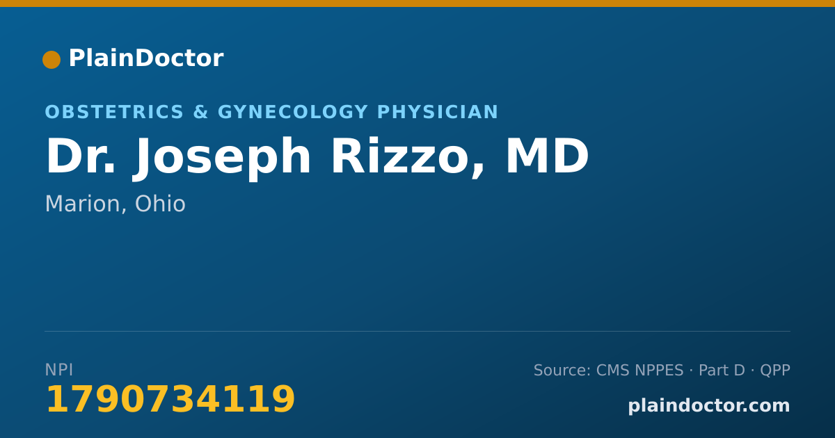 Shareable card for Joseph Rizzo, MD - Obstetrics & Gynecology Physician, Marion, OH