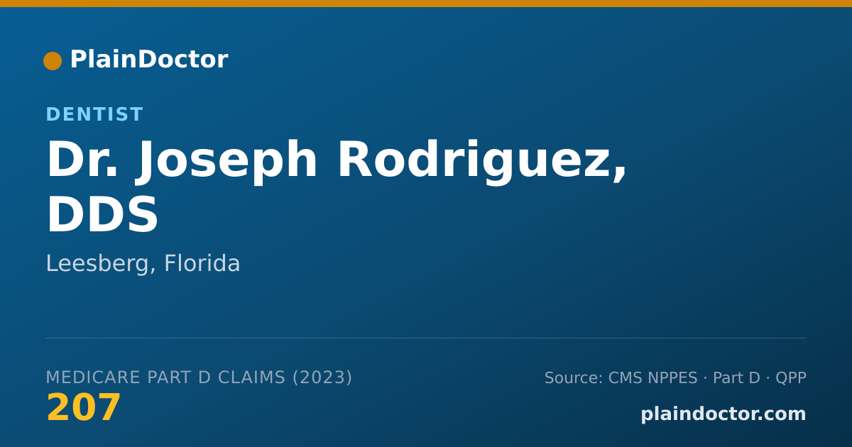 Shareable card for Joseph Rodriguez, DDS - Dentist, Leesberg, FL