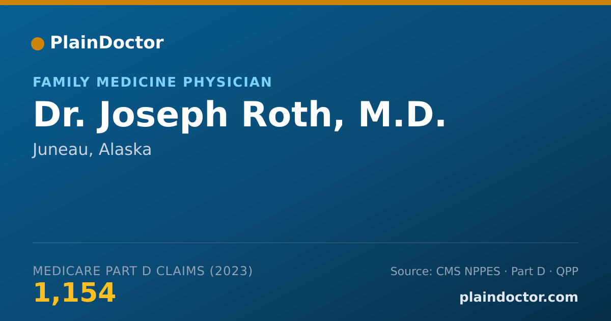 Shareable card for Joseph Roth, M.D. - Family Medicine Physician, Juneau, AK