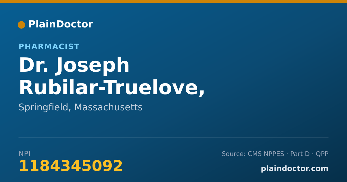 Shareable card for Joseph Rubilar-Truelove, PHARMD - Pharmacist, Springfield, MA