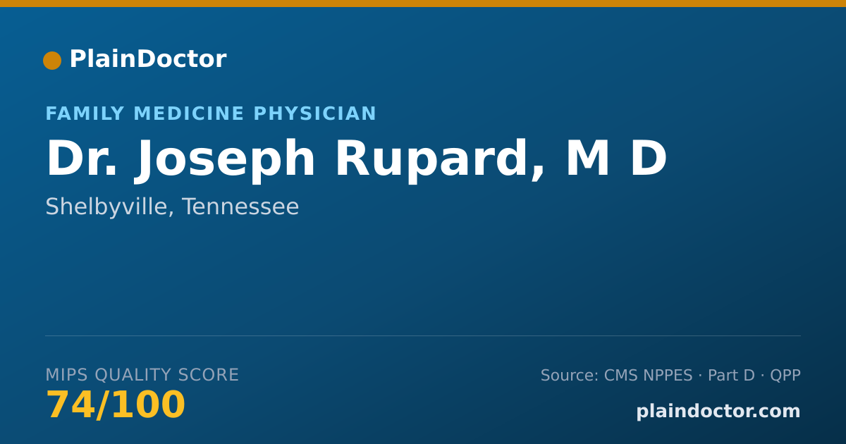 Shareable card for Joseph Rupard, M D - Family Medicine Physician, Shelbyville, TN