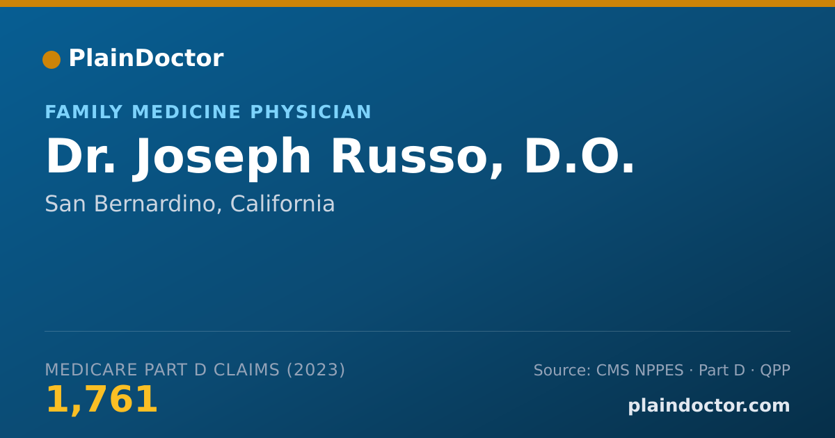 Shareable card for Joseph Russo, D.O. - Family Medicine Physician, San Bernardino, CA