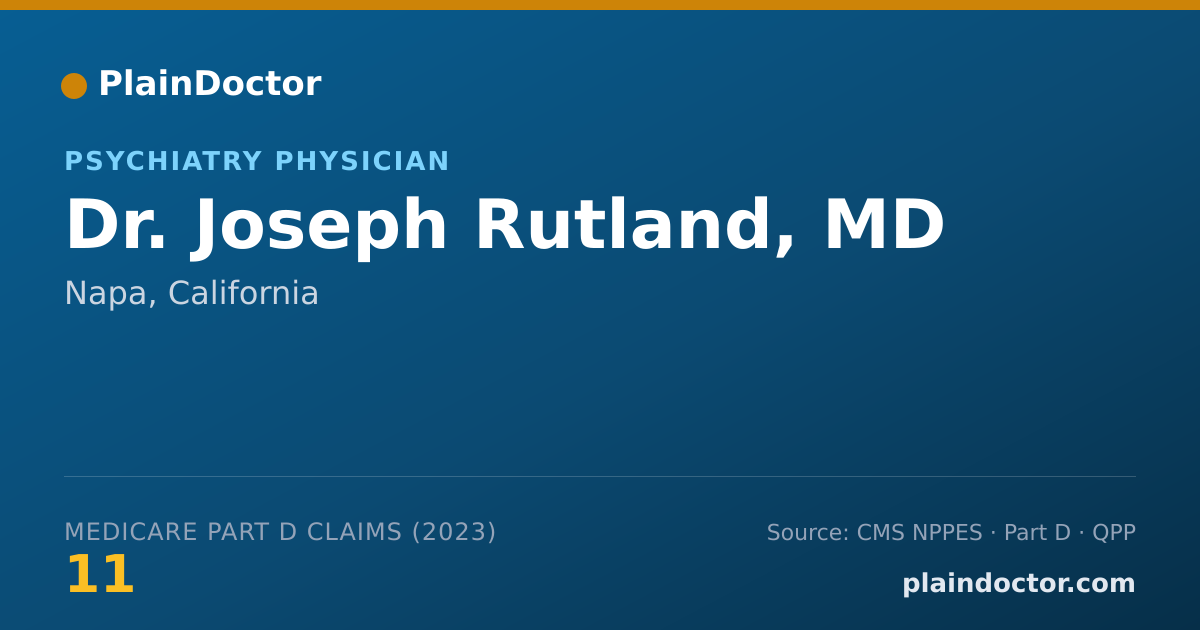 Shareable card for Joseph Rutland, MD - Psychiatry Physician, Napa, CA