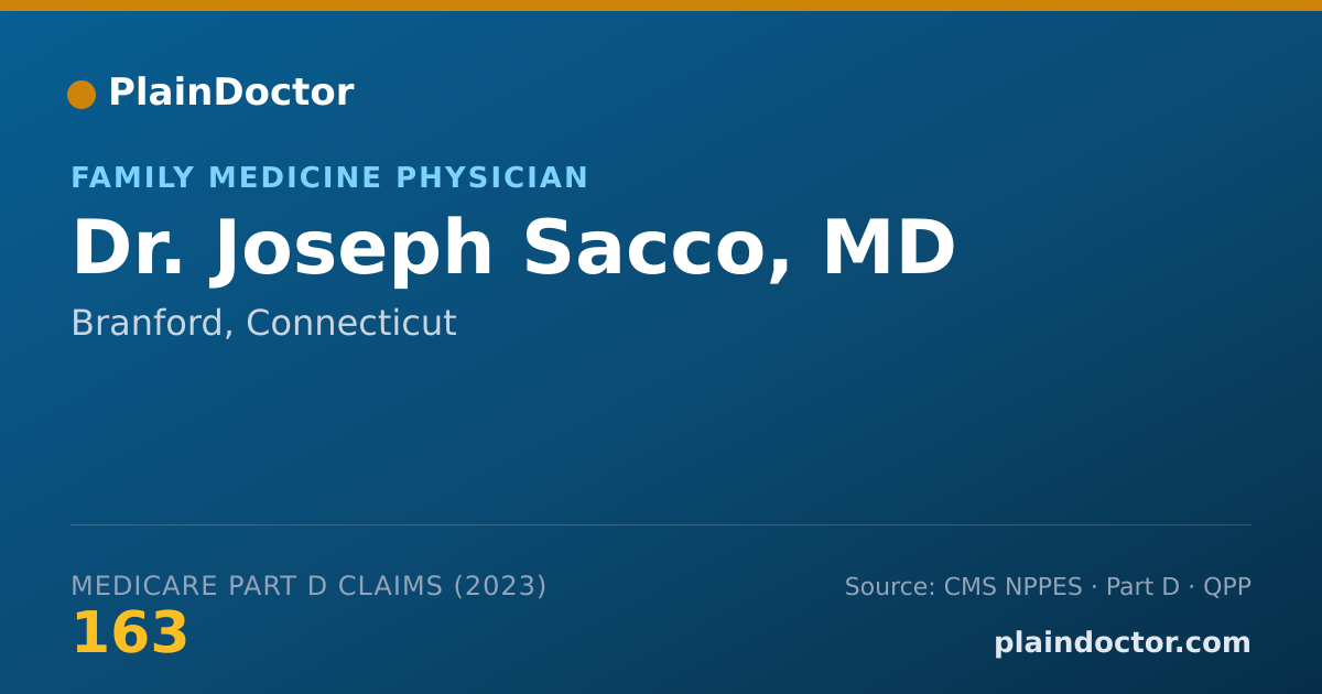 Shareable card for Joseph Sacco, MD - Family Medicine Physician, Branford, CT