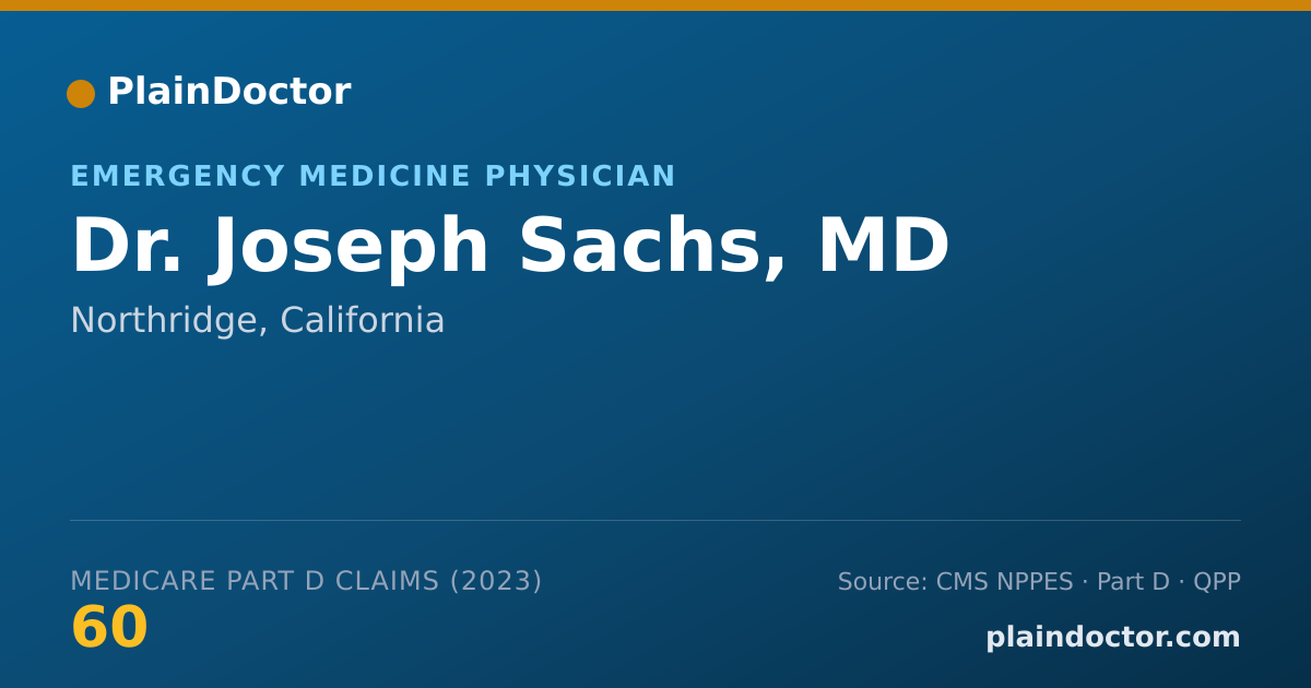 Shareable card for Joseph Sachs, MD - Emergency Medicine Physician, Northridge, CA