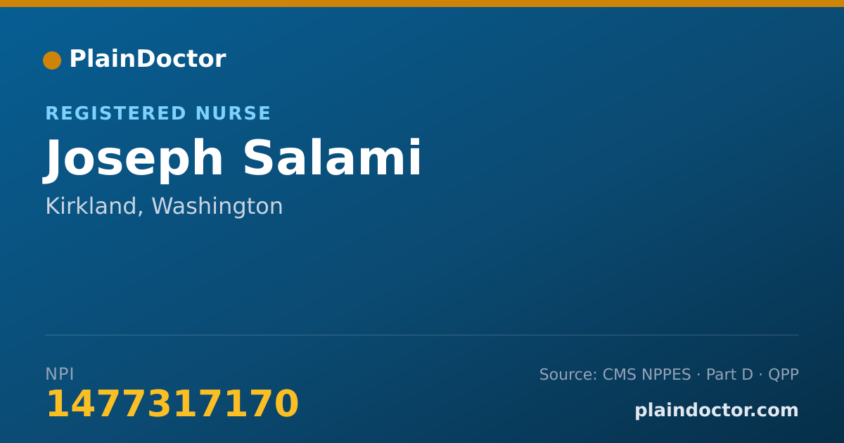 Shareable card for Joseph Salami - Registered Nurse, Kirkland, WA