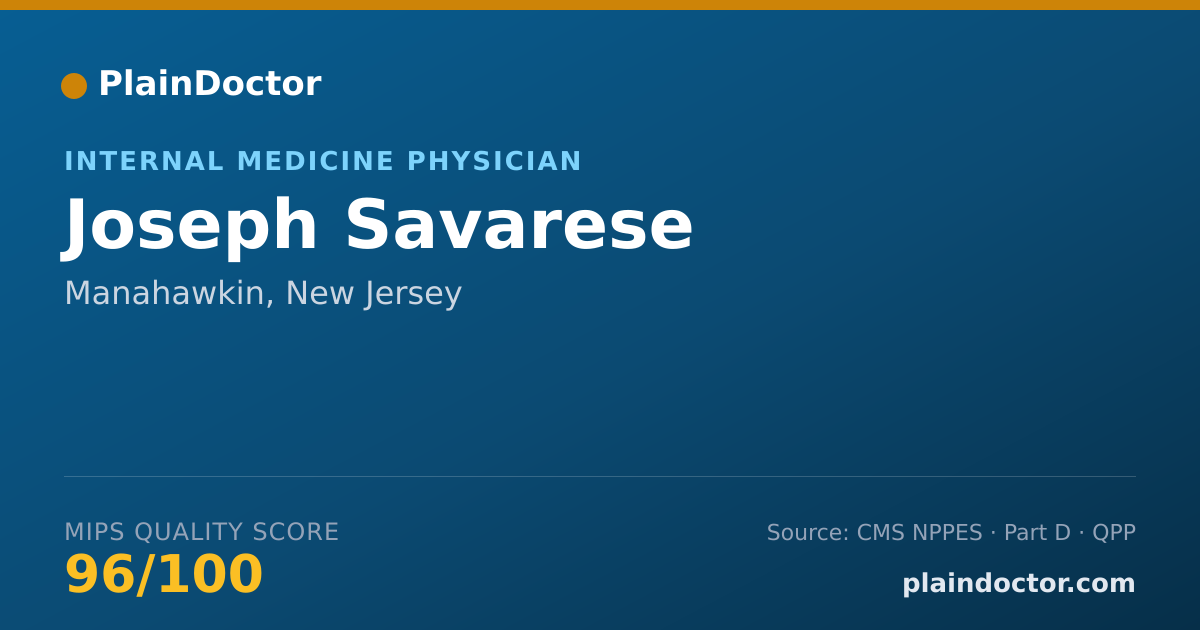 Shareable card for Joseph Savarese - Internal Medicine Physician, Manahawkin, NJ