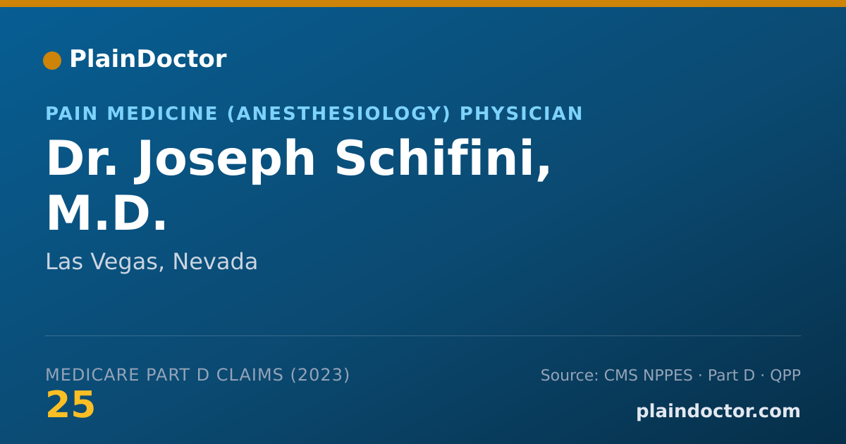 Shareable card for Joseph Schifini, M.D. - Pain Medicine (Anesthesiology) Physician, Las Vegas, NV