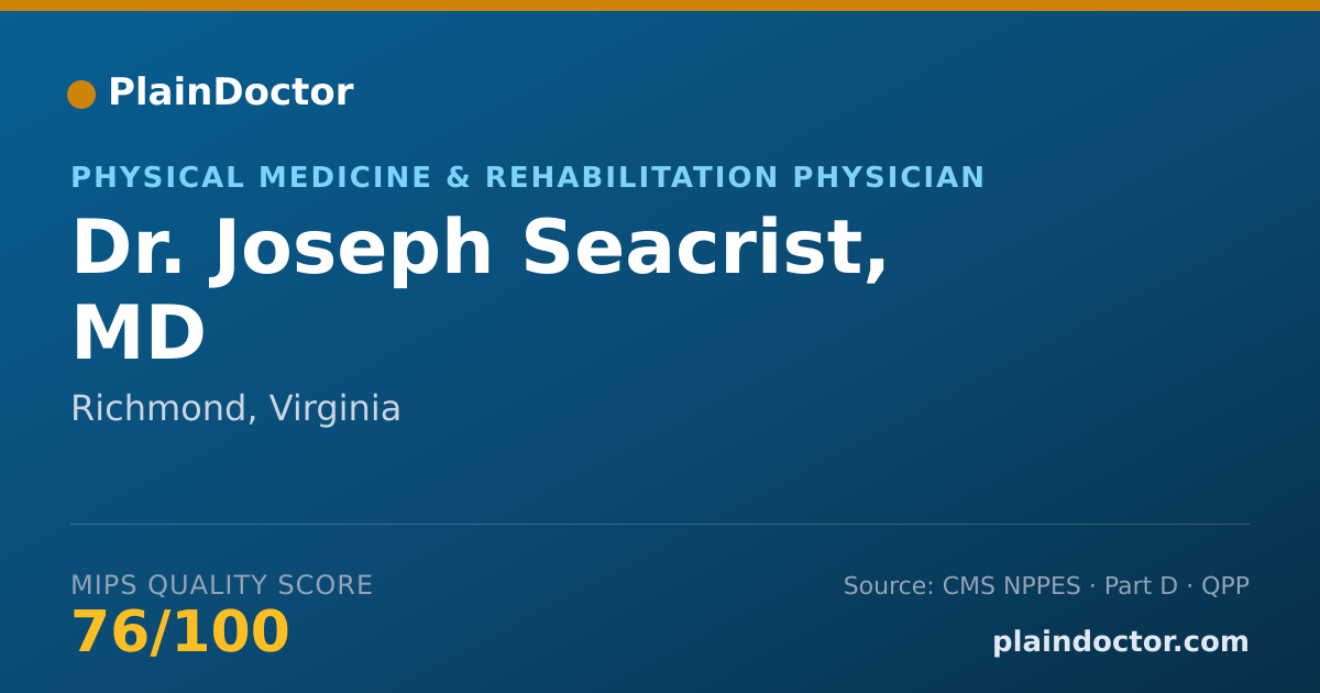 Shareable card for Joseph Seacrist, MD - Physical Medicine & Rehabilitation Physician, Richmond, VA
