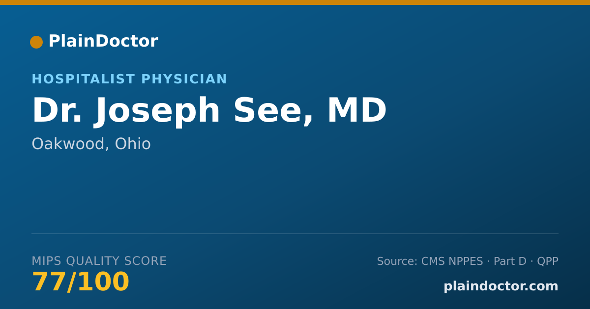Shareable card for Joseph See, MD - Hospitalist Physician, Oakwood, OH
