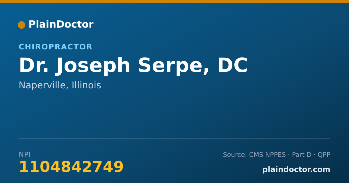 Shareable card for Joseph Serpe, DC - Chiropractor, Naperville, IL