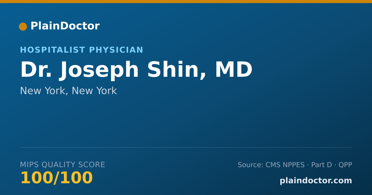 Shareable card for Joseph Shin, MD - Hospitalist Physician, New York, NY
