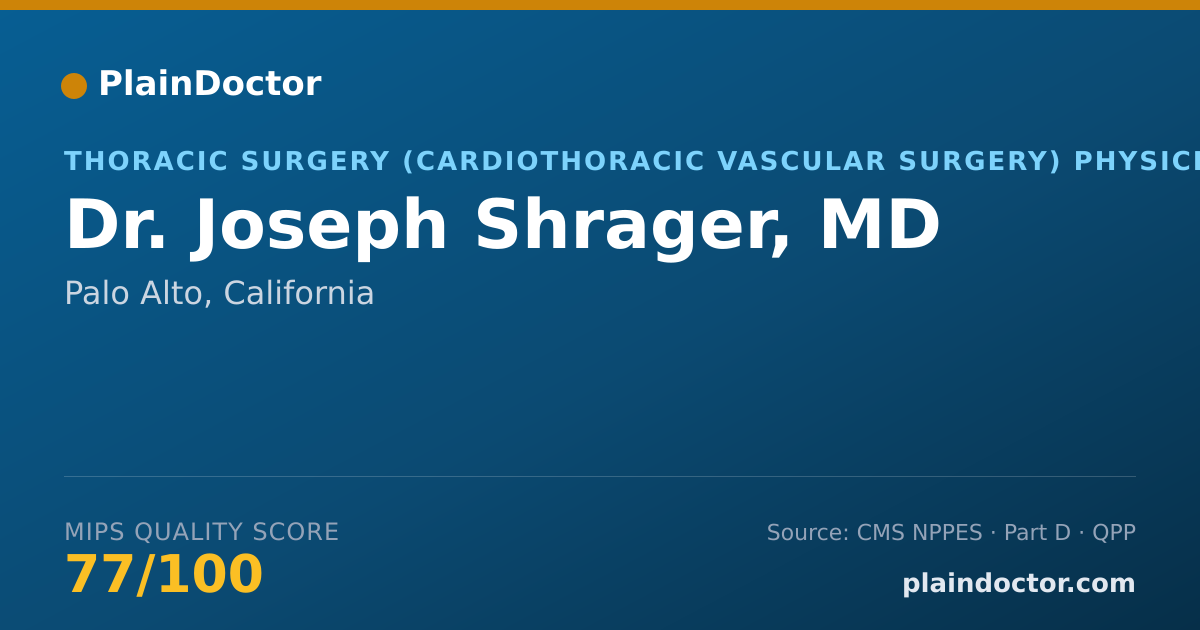 Shareable card for Joseph Shrager, MD - Surgery Physician, Palo Alto, CA