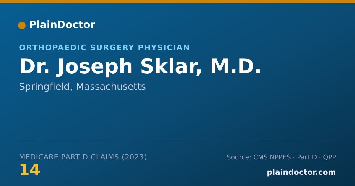 Shareable card for Joseph Sklar, M.D. - Orthopaedic Surgery Physician, Springfield, MA