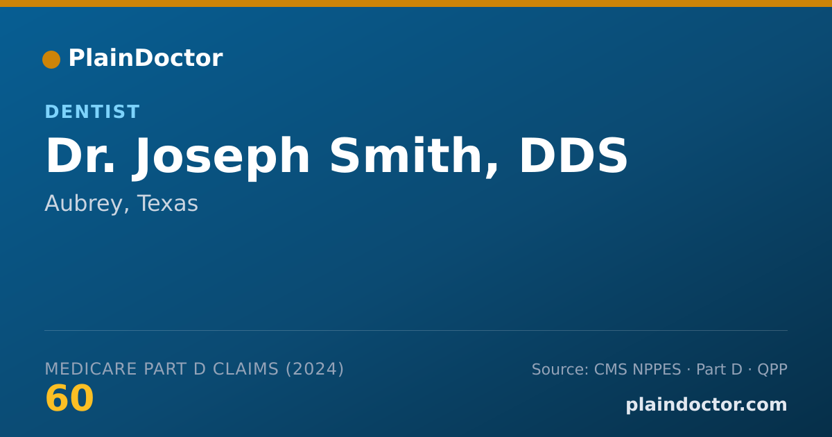 Shareable card for Joseph Smith, DDS - Dentist, Aubrey, TX